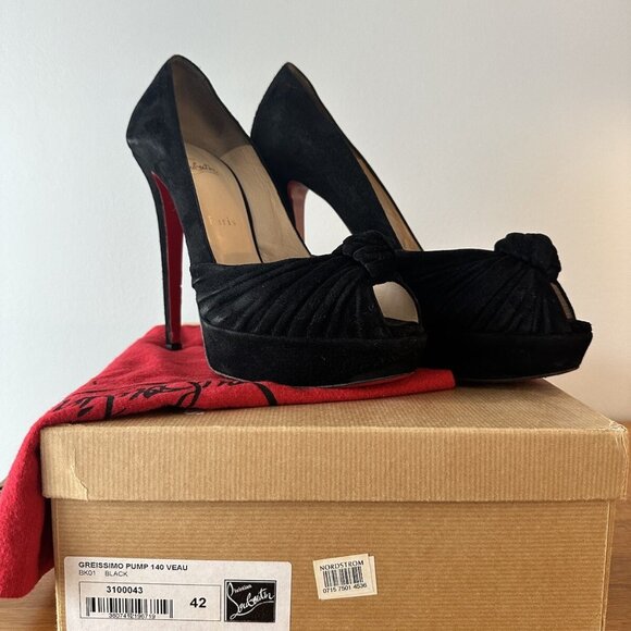 Christian Louboutin Shoes - Christian Louboutin Greissimo Pump Black Suede